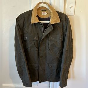 Faherty Blanket Lined Waxed 4 Pocket Jacket - Country Olive